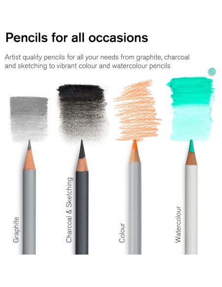 Set de 5 Lápices de Grafito Winsor & Newton - HB, 2B, 4B, 8B