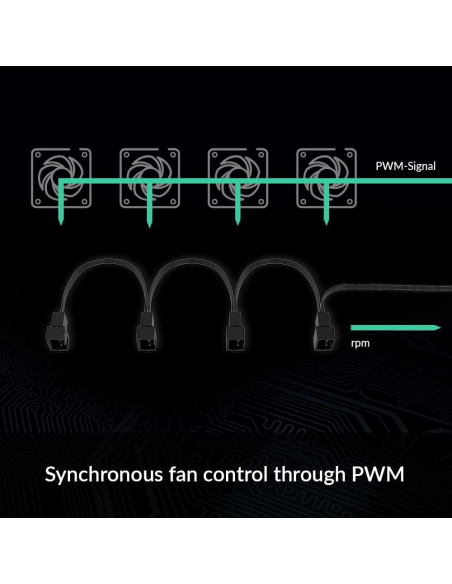 Cable Divisor de Ventilador PWM 4 Pines ARCTIC 70 cm - Negro