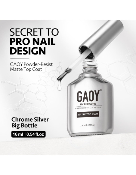 Gel Top Coat Mate GAOY 16ml Resistente al Polvo para Uñas