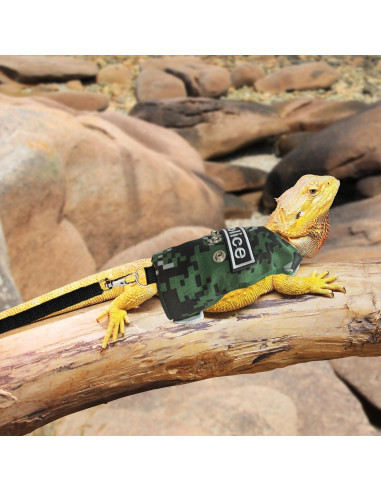 Conjunto Arnés y Correa Ajustable SEZDEKI para Dragón Barbudo Verde