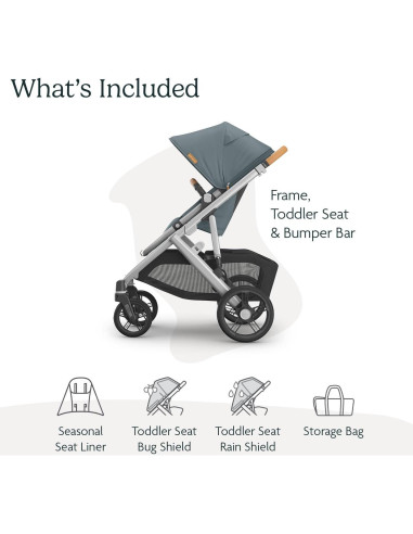 Carriola UPPAbaby Vista V3 - Modular, Azul Piedra, 1 Asiento