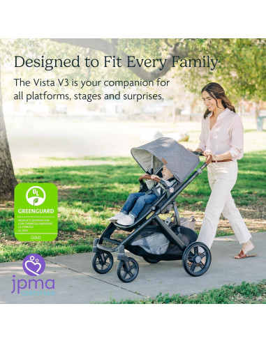 Carriola UPPAbaby Vista V3 - Modular, Azul Piedra, 1 Asiento