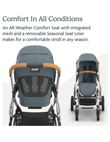 Carriola UPPAbaby Vista V3 - Modular, Azul Piedra, 1 Asiento