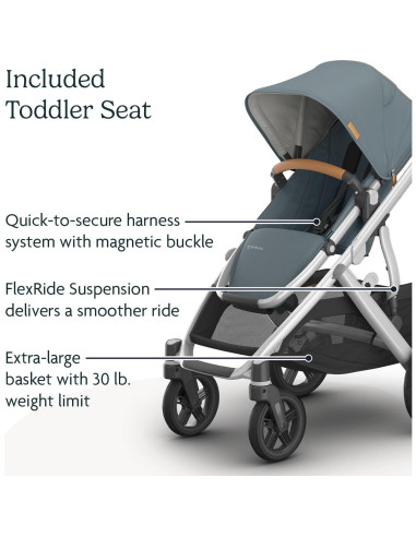 Carriola UPPAbaby Vista V3 - Modular, Azul Piedra, 1 Asiento