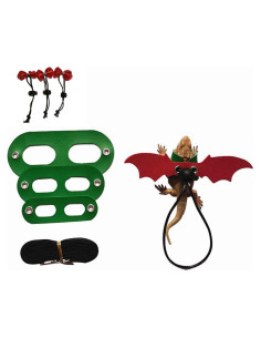 Arnés Ajustable para Lagartos Lebitfun S/M/L Verde y Rojo