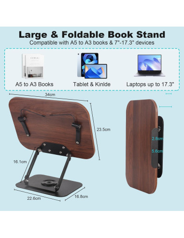 Soporte para Libros LiveGo EBR52 Ajustable 360 Negro