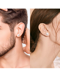 Pendientes Magnéticos Clip On de Perla Acero Inoxidable 6-10mm 2