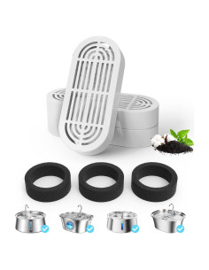 3 Filtros y 3 Esponjas para Fuente de Agua ITSCUTE 3.2L/4L