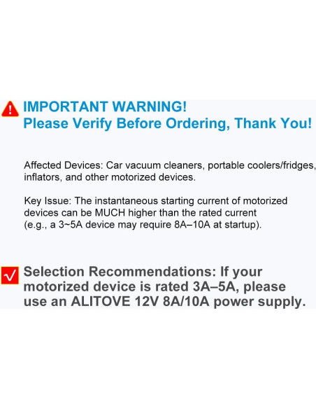 Convertidor CA a CC ALITOVE 12V 5A 60W para coche
