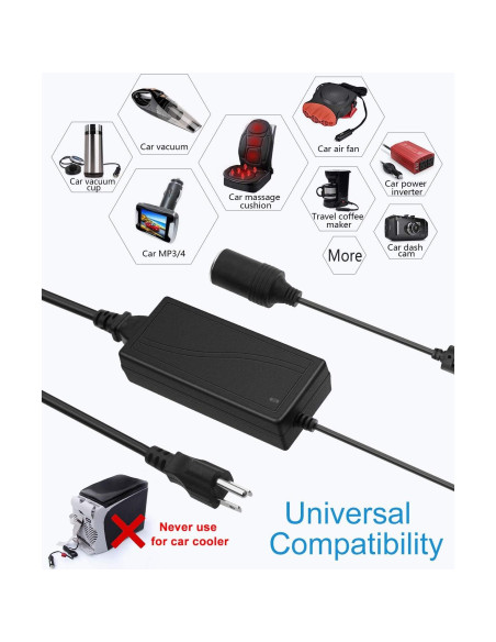 Convertidor CA a CC ALITOVE 12V 5A 60W para coche