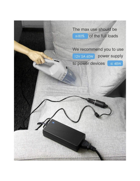 Convertidor CA a CC ALITOVE 12V 5A 60W para coche