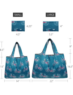 Conjunto de 2 Bolsas Reutilizables Allydrew Nylon Plegables 2