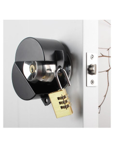 Cerradura de Perilla Temeili Negra con Candado - Sin Perforación