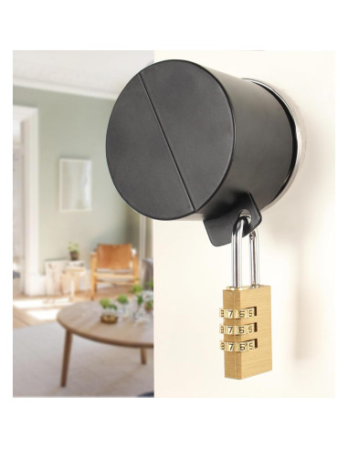 Cerradura de Perilla Temeili Negra con Candado - Sin Perforación