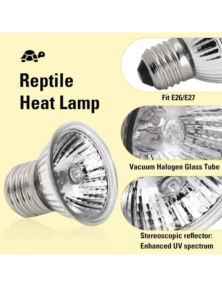 Paquete de 4 bombillas de calor UVA 25W Abustle Pig para reptiles