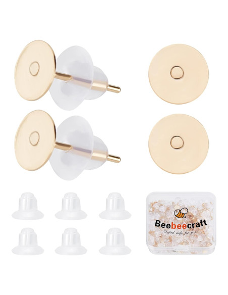 Beebeecraft 200 Piezas Puntos de Aretes Acero Inoxidable 6mm
