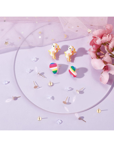 Beebeecraft 200 Piezas Puntos de Aretes Acero Inoxidable 6mm