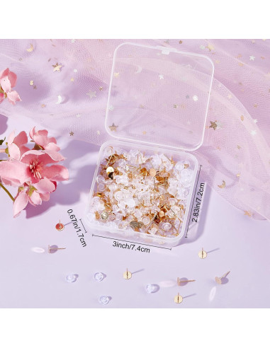 Beebeecraft 200 Piezas Puntos de Aretes Acero Inoxidable 6mm