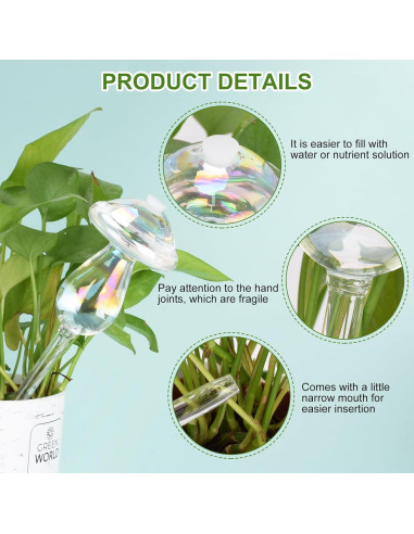 Esferas de Riego Automático Laawe 2PCS Vidrio Arcoíris 150ml