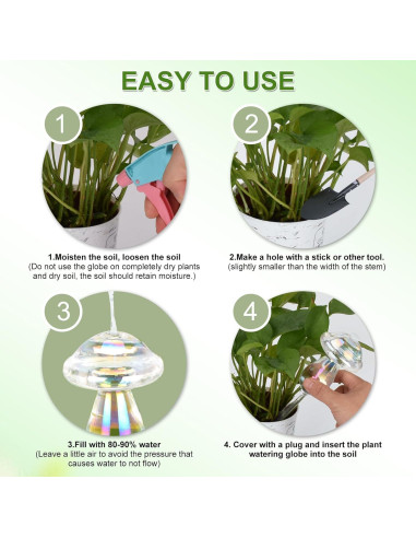 Esferas de Riego Automático Laawe 2PCS Vidrio Arcoíris 150ml