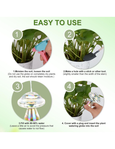 Esferas de Riego Automático Laawe 2PCS Vidrio Arcoíris 150ml