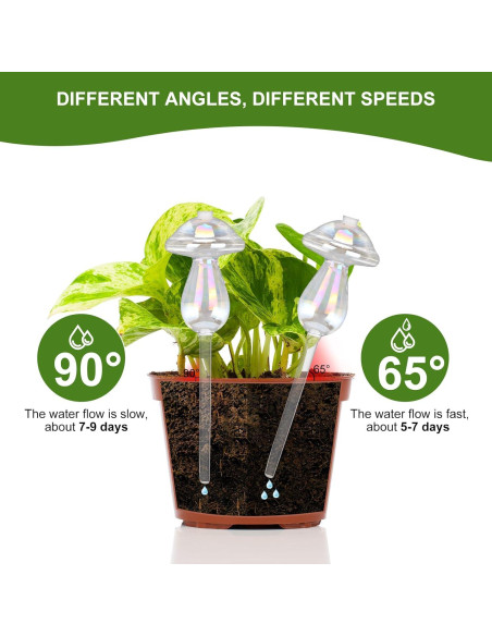 Esferas de Riego Automático Laawe 2PCS Vidrio Arcoíris 150ml