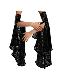 Guantes de Encaje Negro L'VOW para Disfraz de Bruja y Vampiro