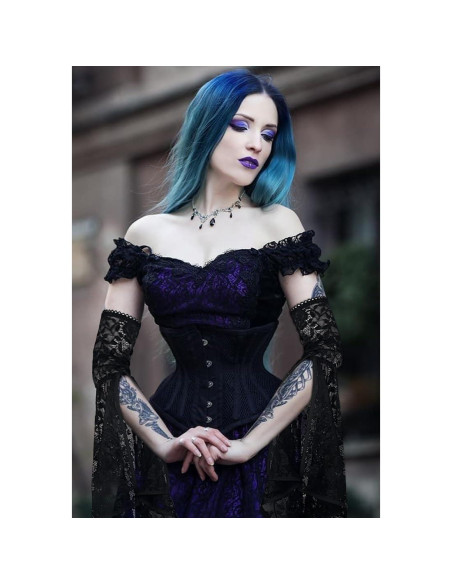 Guantes de Encaje Negro L'VOW para Disfraz de Bruja y Vampiro