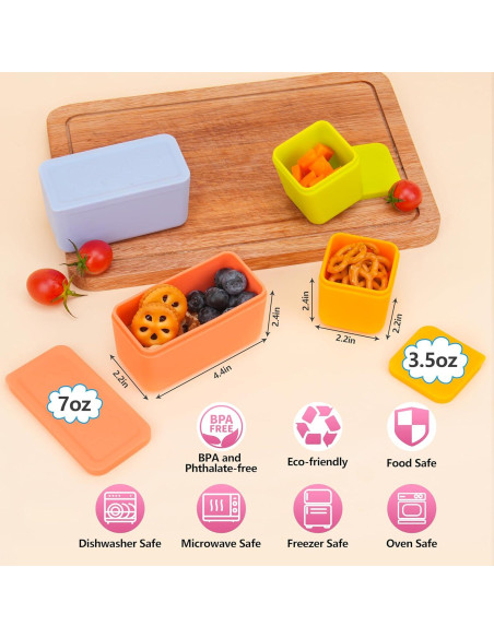 Contenedores de Dips VIOTIIN Silicona Grado Alimenticio 4 Piezas