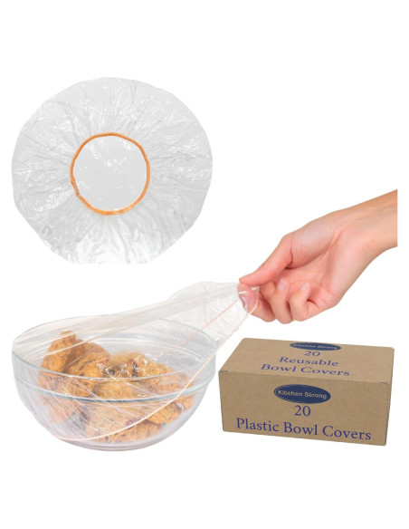 20 Cubiertas de Plástico Reutilizables Kitchen Strong Medianas