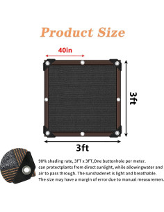 Tela de Sombra 90% Bloqueo Solar QLOFEI 0.91x0.91m 2