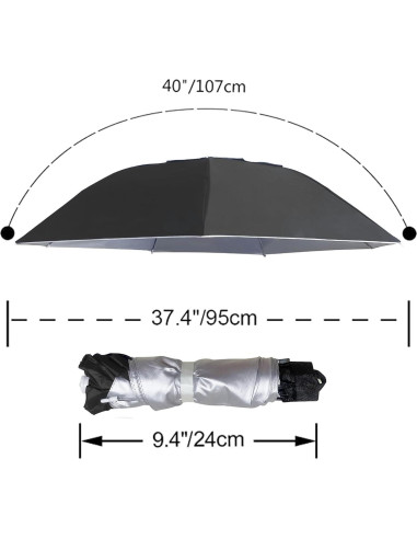 Sombrero Paraguas Plegable NEW-Vi 95 cm Ajustable UV 50+