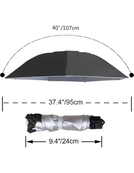 Sombrero Paraguas Plegable NEW-Vi 95 cm Ajustable UV 50+