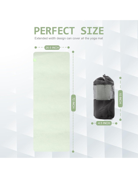 Toalla de Yoga Eunzel Microfibra Antideslizante 183x67cm Verde