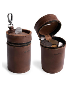 Monedero de Cuero Genuino Hide & Drink Marrón Bourbon 11.5x7cm