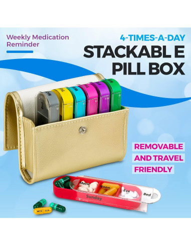 Organizador Semanal de Pastillas MEDca - 7 Días, 4 Tiempos al Día