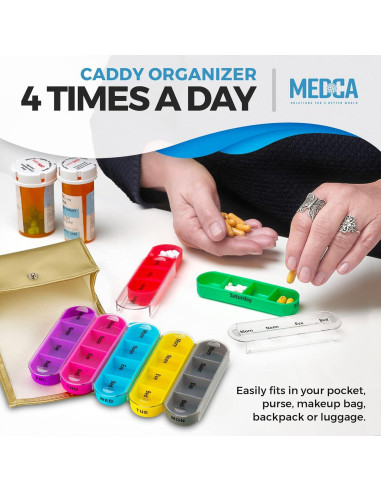 Organizador Semanal de Pastillas MEDca - 7 Días, 4 Tiempos al Día