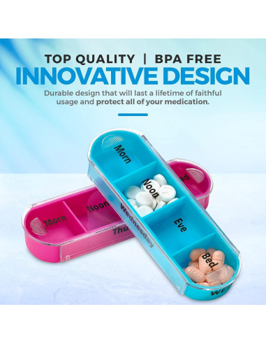 Organizador Semanal de Pastillas MEDca - 7 Días, 4 Tiempos al Día