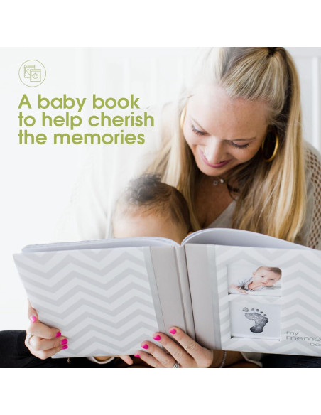 Libro de Memorias del Bebé Chevron Pearhead 50 Páginas Gris