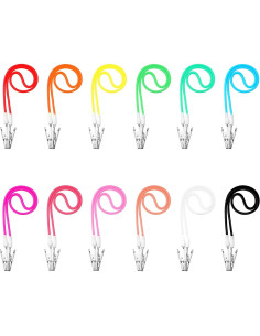 Clips de Babero de Silicona Patelai 12 Pcs Coloridos 43 cm 2
