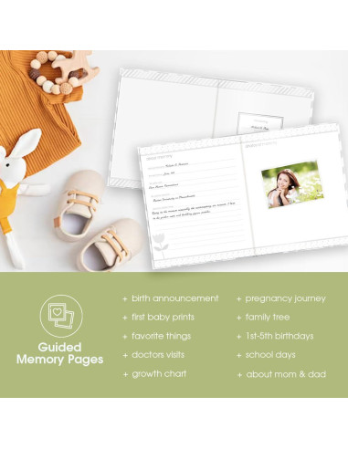 Libro de Memorias del Bebé Chevron Pearhead 50 Páginas Gris