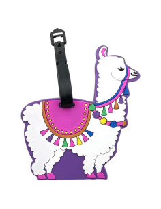 Etiqueta de Equipaje de Silicona QFSH Alpaca Divertida 11x13cm