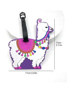 Etiqueta de Equipaje de Silicona QFSH Alpaca Divertida 11x13cm 2