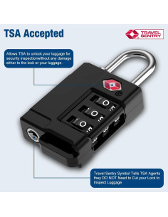 Candados de Equipaje TSA Cantor 3PCS Plástico Resistente 2