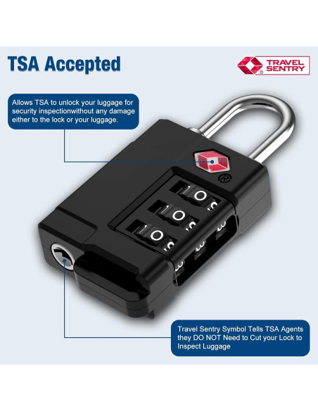 Candados de Equipaje TSA Cantor 3PCS Plástico Resistente