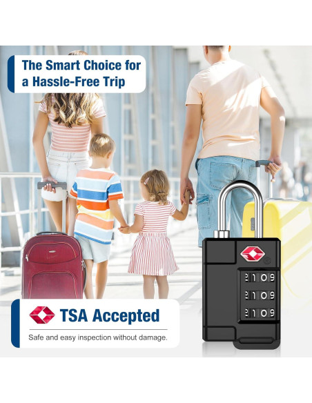Candados de Equipaje TSA Cantor 3PCS Plástico Resistente