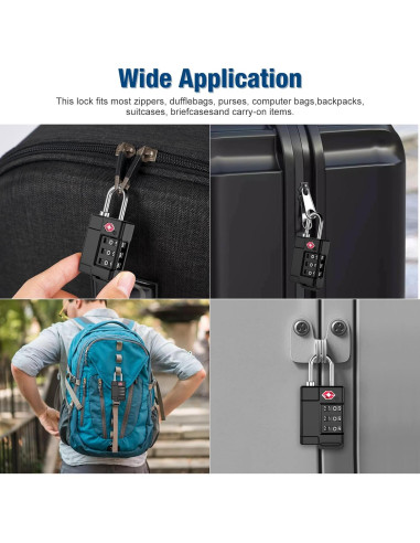 Candados de Equipaje TSA Cantor 3PCS Plástico Resistente