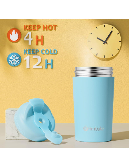 Taza Aislada para Niños Fimibuke 10 OZ con Popote a Prueba de Derrames