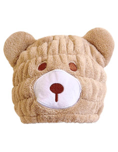Toalla de Microfibra para Cabello Niños LCBD Oso Marrón 20cm
