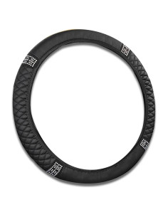 Cubierta de Volante de Coche Brillante Honibaoto 38 cm Negro